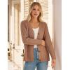 imageGRACE KARIN Women Cable Knit Cardigan Sweater Chunky Button Up Sweaters Long Sleeve Open Front CardiganBrown