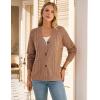 imageGRACE KARIN Women Cable Knit Cardigan Sweater Chunky Button Up Sweaters Long Sleeve Open Front CardiganBrown
