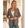 imageGRACE KARIN Women Cable Knit Cardigan Sweater Chunky Button Up Sweaters Long Sleeve Open Front CardiganCoffee