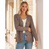 imageGRACE KARIN Women Cable Knit Cardigan Sweater Chunky Button Up Sweaters Long Sleeve Open Front CardiganCoffee