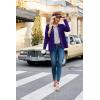 imageGRACE KARIN Women Casual Cardigan Knit Button Down Jacket Long Sleeve Sweater Blazer with PocketsBluishpurple