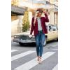 imageGRACE KARIN Women Casual Cardigan Knit Button Down Jacket Long Sleeve Sweater Blazer with PocketsBurgundy