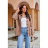 imageGRACE KARIN Women Casual Cardigan Knit Button Down Jacket Long Sleeve Sweater Blazer with PocketsReddish Brown