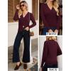 imageGRACE KARIN Women Cropped Cardigan Sweaters Lightweight Long Sleeve Shrug Button Up V Neck Knit Sweater Tops FallDark Red