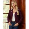 imageGRACE KARIN Women Cropped Cardigan Sweaters Lightweight Long Sleeve Shrug Button Up V Neck Knit Sweater Tops FallDark Red
