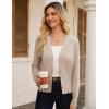 imageGRACE KARIN Women Cropped Cardigan Sweaters Lightweight Long Sleeve Shrug Button Up V Neck Knit Sweater Tops FallKhaki