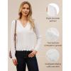 imageGRACE KARIN Women Cropped Cardigan Sweaters Lightweight Long Sleeve Shrug Button Up V Neck Knit Sweater Tops FallWhite