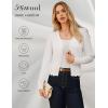 imageGRACE KARIN Women Cropped Cardigan Sweaters Lightweight Long Sleeve Shrug Button Up V Neck Knit Sweater Tops FallWhite