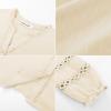 imageGRACE KARIN Women Dressy Casual TopsLong Sleeve Button Down Ruffle BlouseWork V Neck Shirt Summer Fall Business OutfitBeige