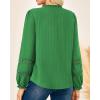 imageGRACE KARIN Women Dressy Casual TopsLong Sleeve Button Down Ruffle BlouseWork V Neck Shirt Summer Fall Business OutfitGreen