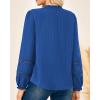 imageGRACE KARIN Women Dressy Casual TopsLong Sleeve Button Down Ruffle BlouseWork V Neck Shirt Summer Fall Business OutfitRoyal Blue