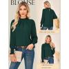 imageGRACE KARIN Women Dressy Long Sleeve Blouse2025 Fall Business Casual TopsPleated Mock Neck Shirts Fashion Work OutfitGreen