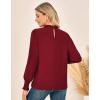 imageGRACE KARIN Women Dressy Long Sleeve Blouse2025 Fall Business Casual TopsPleated Mock Neck Shirts Fashion Work OutfitWine Red
