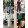 imageGRACE KARIN Women Dressy Wrap Work TopsV Neck Business Casual Blouses 34 Sleeve Ruched Elegant ShirtsArmy Green