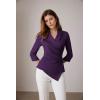 imageGRACE KARIN Women Dressy Wrap Work TopsV Neck Business Casual Blouses 34 Sleeve Ruched Elegant ShirtsPurple