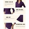 imageGRACE KARIN Women Dressy Wrap Work TopsV Neck Business Casual Blouses 34 Sleeve Ruched Elegant ShirtsPurple
