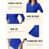 imageGRACE KARIN Women Dressy Wrap Work TopsV Neck Business Casual Blouses 34 Sleeve Ruched Elegant ShirtsRoyal Blue