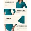 imageGRACE KARIN Women Dressy Wrap Work TopsV Neck Business Casual Blouses 34 Sleeve Ruched Elegant ShirtsTeal