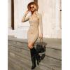 imageGRACE KARIN Women Midi Sweater Dresses 2025 Fall Long Sleeve Knit Ribbed Bodycon Button Up Casual Outfits ClothesApricot