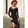 imageGRACE KARIN Women Midi Sweater Dresses 2025 Fall Long Sleeve Knit Ribbed Bodycon Button Up Casual Outfits ClothesBlack