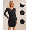 imageGRACE KARIN Women Midi Sweater Dresses 2025 Fall Long Sleeve Knit Ribbed Bodycon Button Up Casual Outfits ClothesBlack