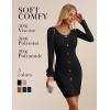 imageGRACE KARIN Women Midi Sweater Dresses 2025 Fall Long Sleeve Knit Ribbed Bodycon Button Up Casual Outfits ClothesBlack