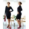 imageGRACE KARIN Women Midi Sweater Dresses 2025 Fall Long Sleeve Knit Ribbed Bodycon Button Up Casual Outfits ClothesBlack