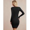 imageGRACE KARIN Women Midi Sweater Dresses 2025 Fall Long Sleeve Knit Ribbed Bodycon Button Up Casual Outfits ClothesBlack