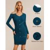 imageGRACE KARIN Women Midi Sweater Dresses 2025 Fall Long Sleeve Knit Ribbed Bodycon Button Up Casual Outfits ClothesDark Blue
