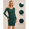 imageGRACE KARIN Women Midi Sweater Dresses 2025 Fall Long Sleeve Knit Ribbed Bodycon Button Up Casual Outfits ClothesDark Green