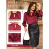 imageGRACE KARIN Women Satin Silk TopsBusiness Casual BlouseDressy Work Long Sleeve Shirts Office Outfits Fall 2025Wine Red
