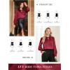imageGRACE KARIN Women Satin Silk TopsBusiness Casual BlouseDressy Work Long Sleeve Shirts Office Outfits Fall 2025Wine Red