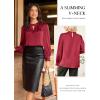 imageGRACE KARIN Women Satin Silk TopsBusiness Casual BlouseDressy Work Long Sleeve Shirts Office Outfits Fall 2025Wine Red