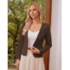 imageGRACE KARIN Women Sweater Blazer Casual Work Croppped Cardigan Lightweight Button Front Short Knit Blazer Jacket SXXLBrown