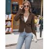 imageGRACE KARIN Women Sweater Blazer Casual Work Croppped Cardigan Lightweight Button Front Short Knit Blazer Jacket SXXLBrown