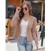 imageGRACE KARIN Women Sweater Blazer Casual Work Croppped Cardigan Lightweight Button Front Short Knit Blazer Jacket SXXLNutmeg