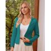 imageGRACE KARIN Women Sweater Blazer Casual Work Croppped Cardigan Lightweight Button Front Short Knit Blazer Jacket SXXLPeacock Blue
