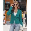imageGRACE KARIN Women Sweater Blazer Casual Work Croppped Cardigan Lightweight Button Front Short Knit Blazer Jacket SXXLPeacock Blue