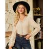 imageGRACE KARIN Women Tops V Neck Long Sleeve Shirts Lace Dressy Casual Business Blouses Fall Fashion 2025Apricot