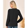 imageGRACE KARIN Women Tops V Neck Long Sleeve Shirts Lace Dressy Casual Business Blouses Fall Fashion 2025Black