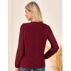 imageGRACE KARIN Women Tops V Neck Long Sleeve Shirts Lace Dressy Casual Business Blouses Fall Fashion 2025Dark Red