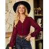 imageGRACE KARIN Women Tops V Neck Long Sleeve Shirts Lace Dressy Casual Business Blouses Fall Fashion 2025Dark Red