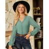 imageGRACE KARIN Women Tops V Neck Long Sleeve Shirts Lace Dressy Casual Business Blouses Fall Fashion 2025Green
