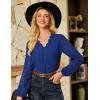 imageGRACE KARIN Women Tops V Neck Long Sleeve Shirts Lace Dressy Casual Business Blouses Fall Fashion 2025Royal Blue