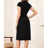 imageGRACE KARIN Women Work Bodycon Dresses 2025Business Office Midi Cap Sleeve Button Pencil Formal Outfits with PocketsBlack
