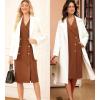 imageGRACE KARIN Women Work Bodycon Dresses 2025Business Office Midi Cap Sleeve Button Pencil Formal Outfits with PocketsBrown