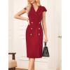 imageGRACE KARIN Women Work Bodycon Dresses 2025Business Office Midi Cap Sleeve Button Pencil Formal Outfits with PocketsRed