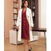 imageGRACE KARIN Women Work Bodycon Dresses 2025Business Office Midi Cap Sleeve Button Pencil Formal Outfits with PocketsRed