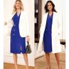 imageGRACE KARIN Women Work Bodycon Dresses 2025Business Office Midi Cap Sleeve Button Pencil Formal Outfits with PocketsRoyal Blue