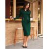 imageGRACE KARIN Womens 2025 Fall Henly V Neck Business Work Dress Long Sleeve Bodycon Midi Elegant Office Sheath DressDark Green